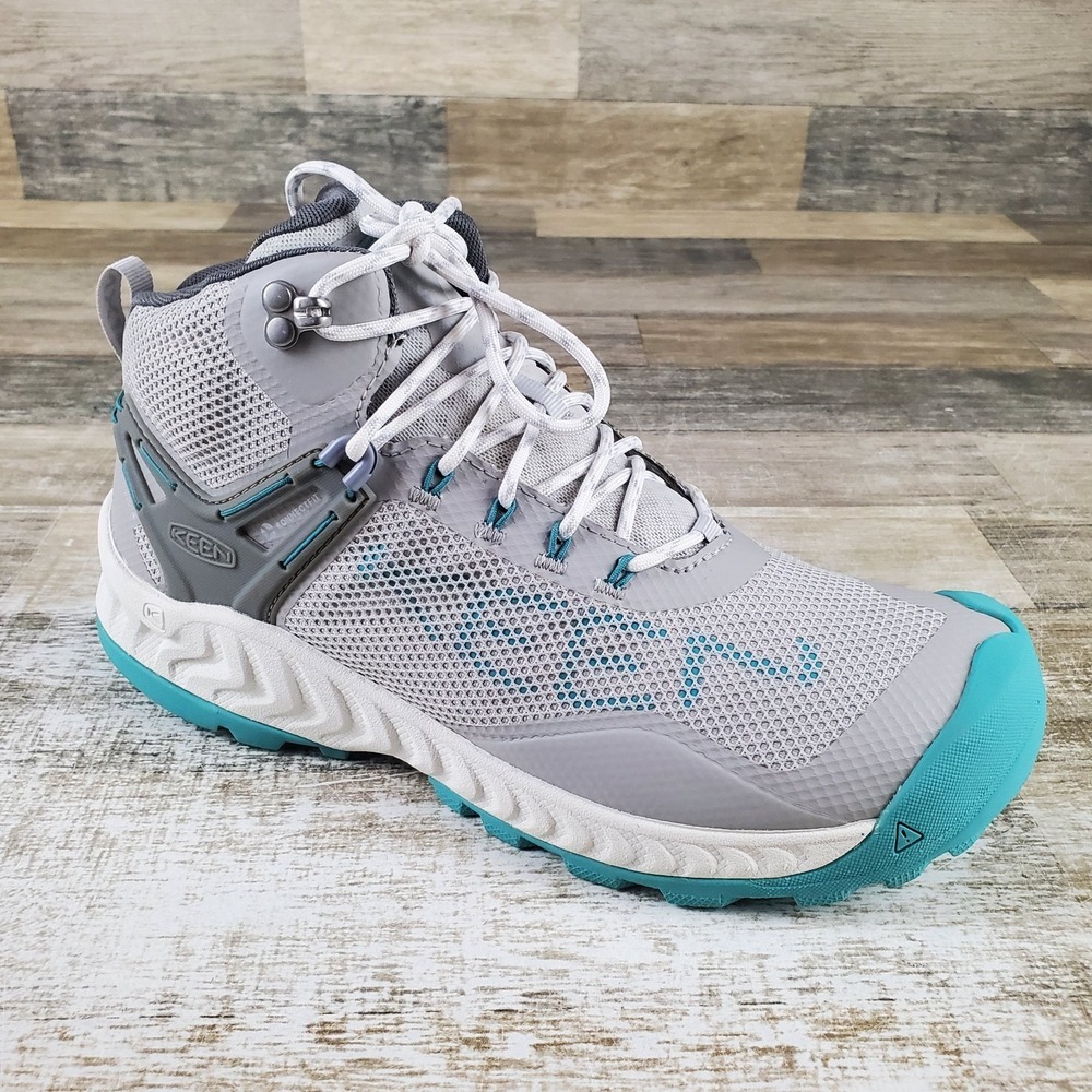 Keen Nxis Evo Women Hiking Boots 10 Vapor Porcelain Lace Up Mid Waterproof Boot